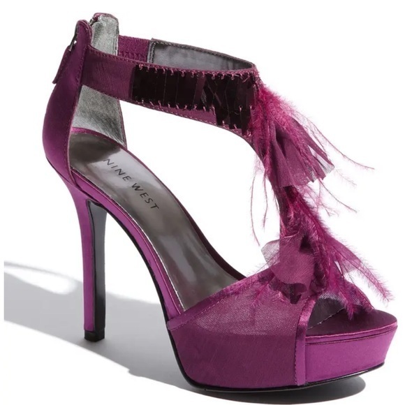 ⭐️ HOST PICK ⭐️ Nine West/Nordstrom’s Feather Heels purple size 6 LIKE NEW shoes - Picture 13 of 13